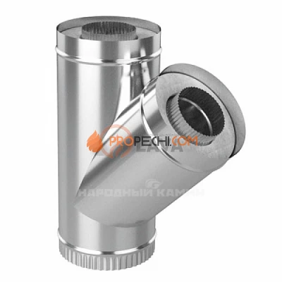 Сэндвич-тройник ЭЛИТ 180/250 мм. 45" 304 нерж. (0,8 мм)