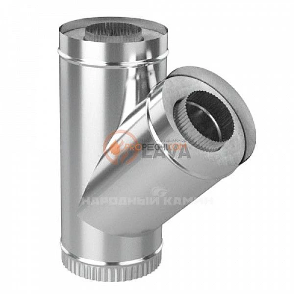 Сэндвич-тройник ЭЛИТ 180/250 мм. 45" 304 нерж. (0,8 мм)