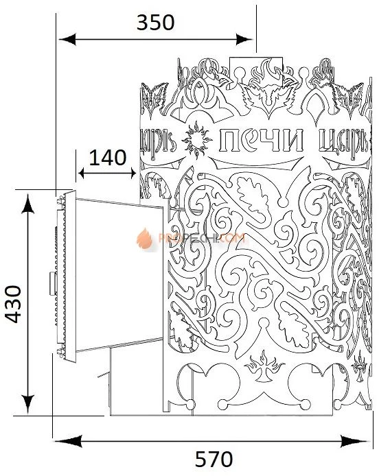 Банная печь Царь Печи Царь-Вольга