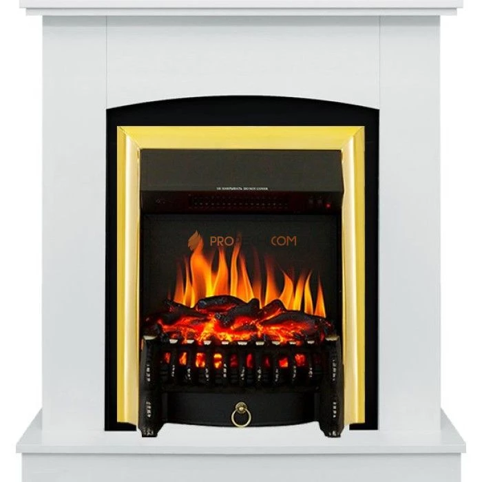 Каминокомплект Royal Flame Barcelona (разборный) - Белый с очагом Fobos FX Brass