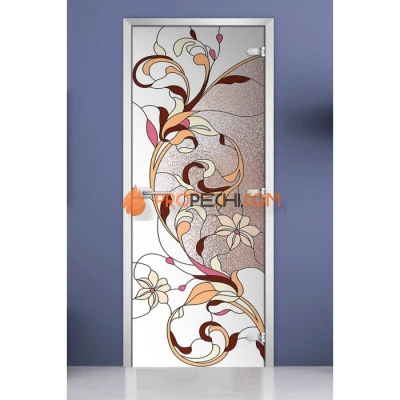 Стеклянная межкомнатная дверь DoorWood с фотопечатью Stained Glass-10, 2000х800 мм