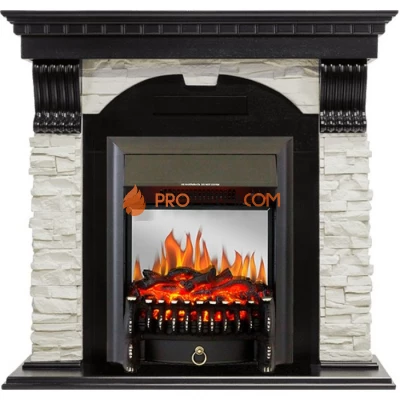 Каминокомплект Royal Flame Dublin - Венге / Сланец белый с очагом Fobos FX M Black