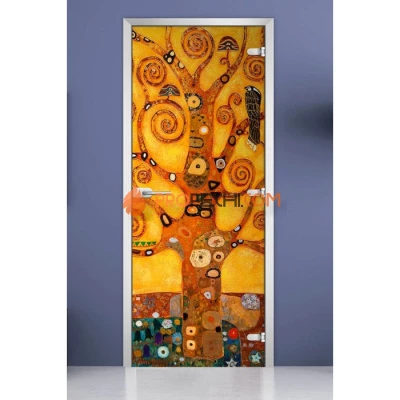 Стеклянная межкомнатная дверь DoorWood с фотопечатью Painting-16, 2000х700 мм