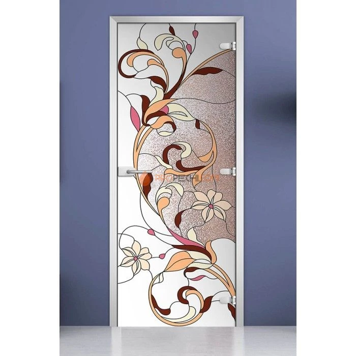 Стеклянная межкомнатная дверь DoorWood с фотопечатью Stained Glass-10, 2000х800 мм