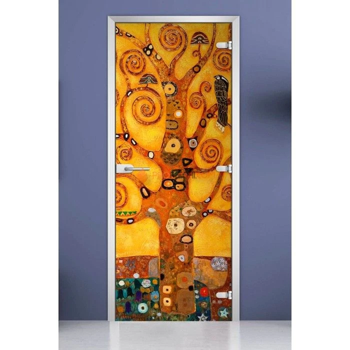 Стеклянная межкомнатная дверь DoorWood с фотопечатью Painting-16, 2000х700 мм