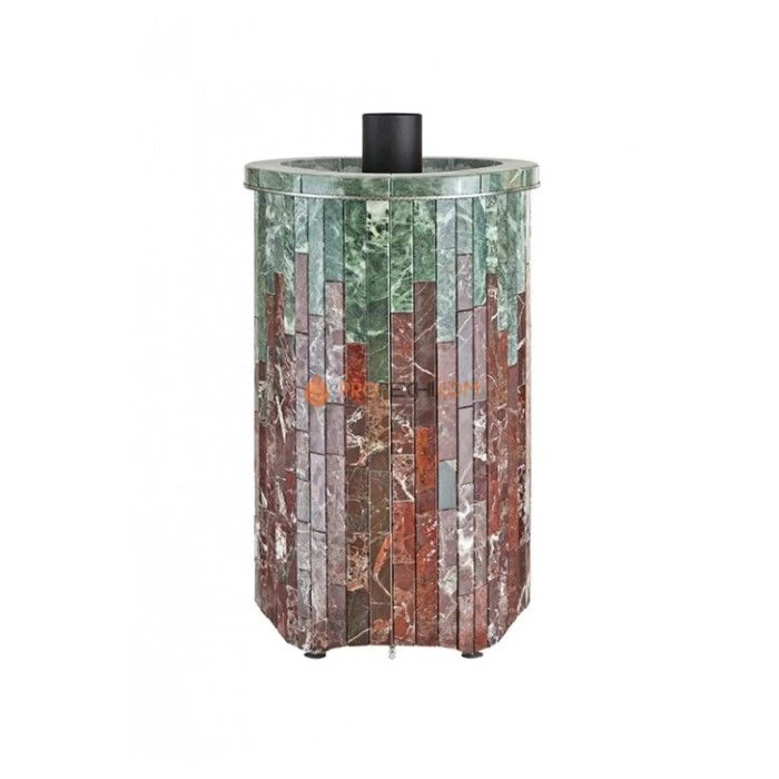 Дровяная печь для сауны Ферингер Макси До 30 м³ - Змеевик + Россо Леванте - обрамление Камень