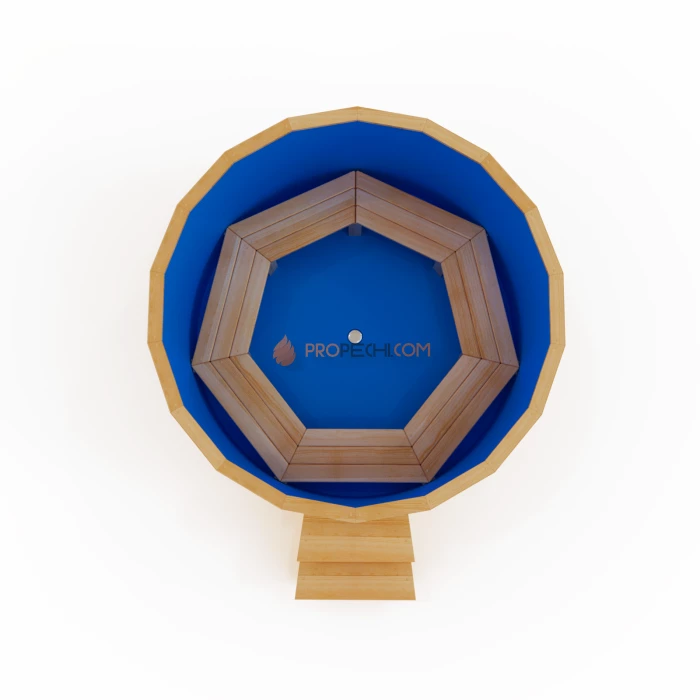 Купель круглая НКЗ STANDARD из кедра, с пластиковой вставкой, диаметр 220 см, высота 120 см