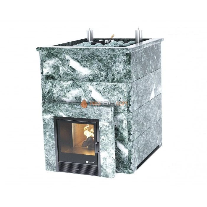 Дровяная печь для бани ИзиСтим Домна 60 К в камне Змеевик