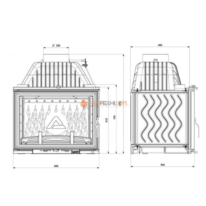 Каминная топка KAWMET W17 Dekor 16 кВт