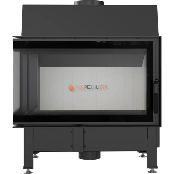 Каминная топка стальная Kratki Zibi/L/BS/DECO (угловое стекло слева) (11 кВт)