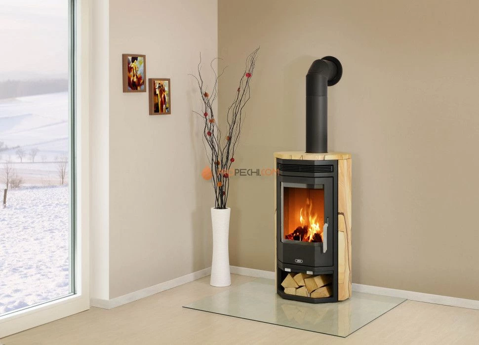 Печь-камин ABX Baltik 6 черная бразильский песчаник