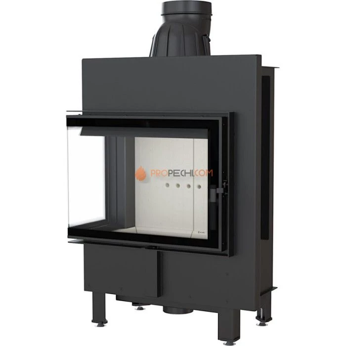 Каминная топка стальная Kratki LUCY/12/L/BS (угловое стекло слева) (12 кВт)