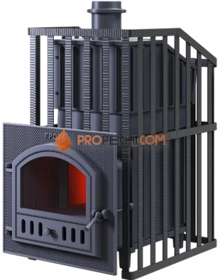 Чугунная банная печь Гроза Ураган 18П в сетке
