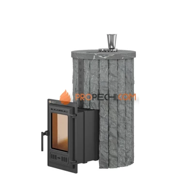 Чугунная печь для бани Эверест Steam Master 24 Ламель Рваный камень, S-20