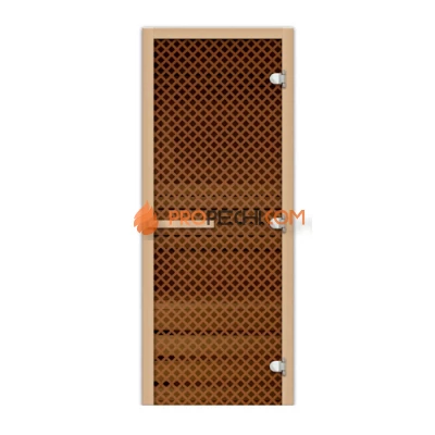 Дверь стеклянная FireWay 1.9х0.7 Мираж Бронза