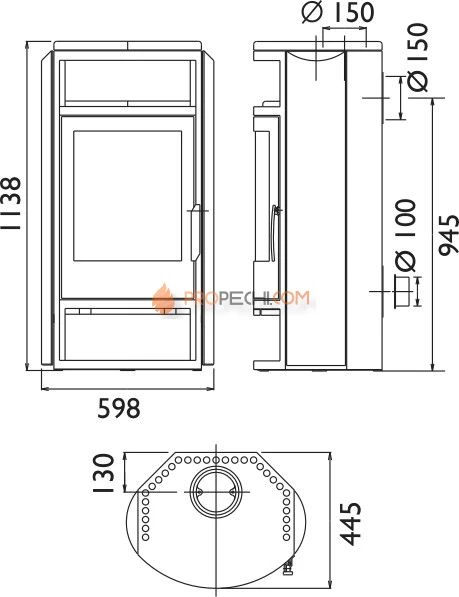 Печь-камин ABX Polar 6 серая талькохлорит
