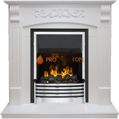 Каминокомплект Dimplex Sorrento угловой - Белый дуб с очагом Flagstaff