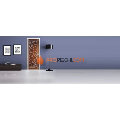 Стеклянная межкомнатная дверь DoorWood с рисунком MG-18 Бронза матовая, 2000х700 мм