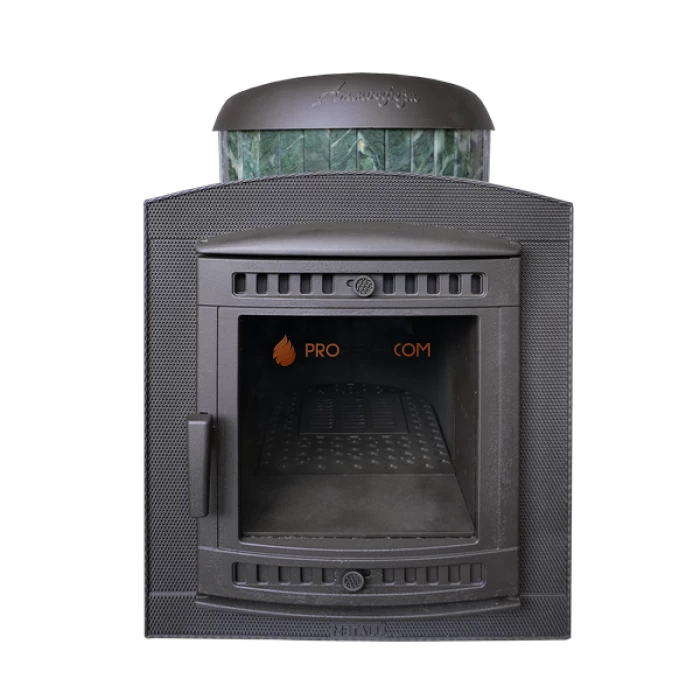 Чугунная печь для бани Атмосфера в ламелях Змеевик наборный до 22 м³