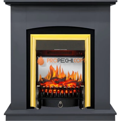 Каминокомплект Royal Flame Barcelona (разборный) - Серый графит с очагом Fobos FX M Brass