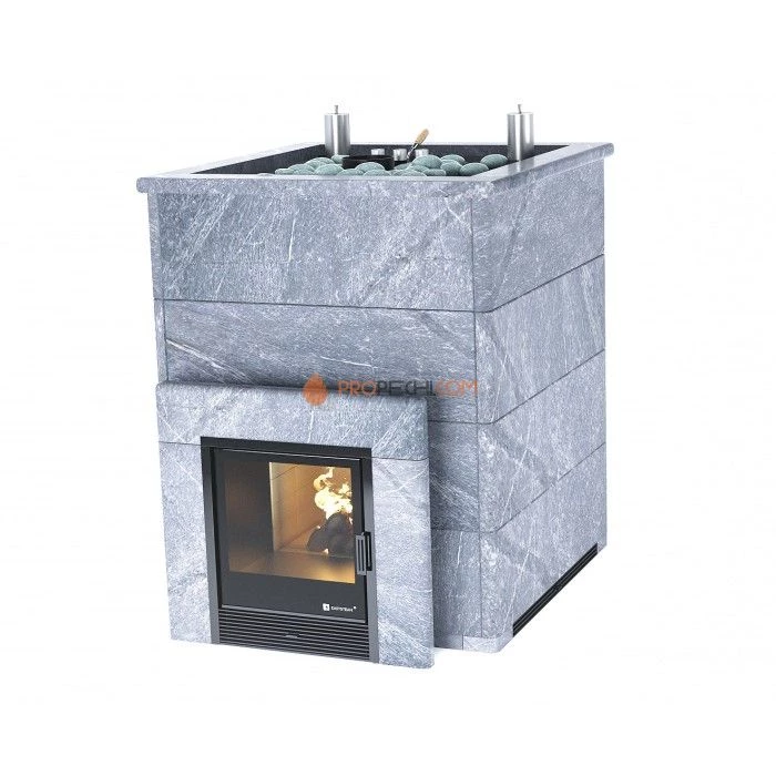 Дровяная печь для бани ИзиСтим Домна 60 К в камне Талькохлорит