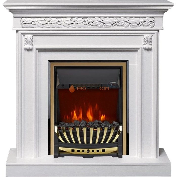 Каминокомплект Royal Flame Valletta - Белый (Ширина 1040 мм) с очагом Aspen Gold