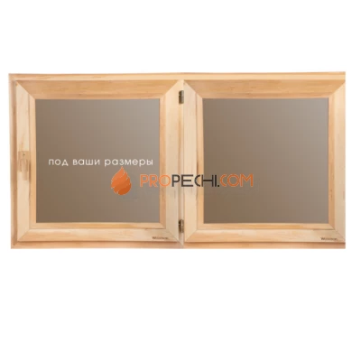 Окно Woodson спец. заказ, двойная форточка, размер более 60x60, ольха