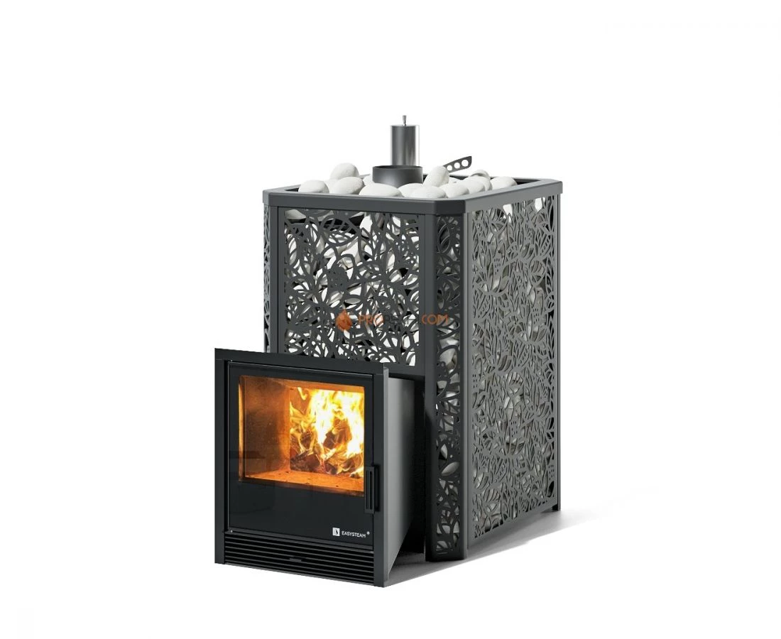 Печь для бани Изистим Ялта 25 К/2024 Хохлома черный