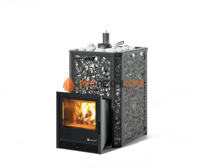 Печь для бани Изистим Ялта 25 К/2024 Хохлома черный
