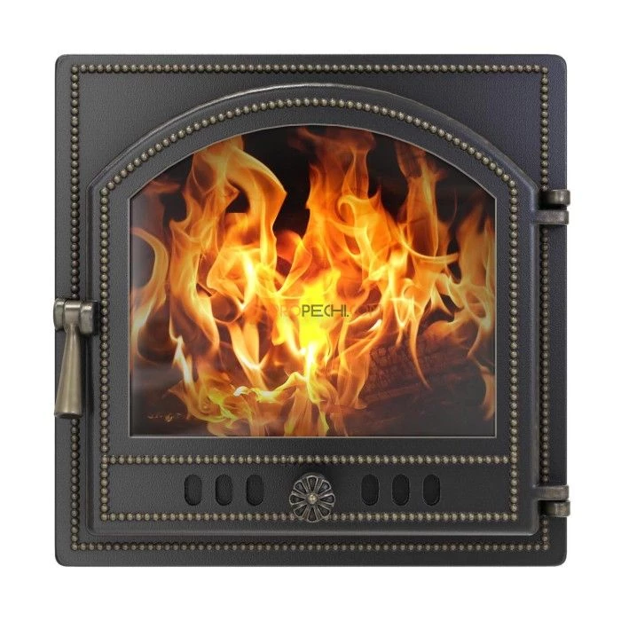 Печная дверца Везувий 205 стекло (бронза)