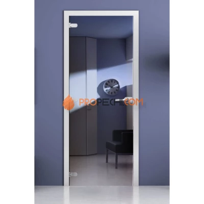 Стеклянная межкомнатная дверь DoorWood зеркальная (Синяя), 2000х800 мм