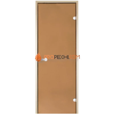 Дверь для бани Harvia STG 8x19 коробка осина, стекло бронза