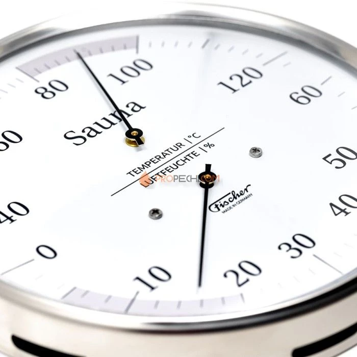 Термометр-гигрометр для сауны Fischer в корпусе из нержавеющей стали