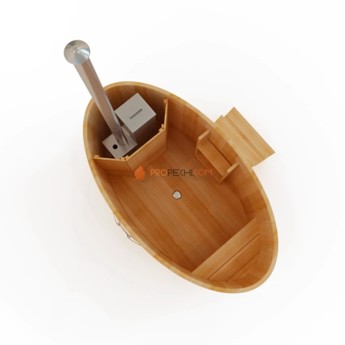 Фурако овальная НКЗ из кедра, 120x120x220 см (внутренняя печь)