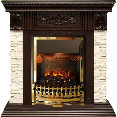 Каминокомплект Dimplex Luxemburg (каменный) - Сланец/Темный дуб с очагом Atherton