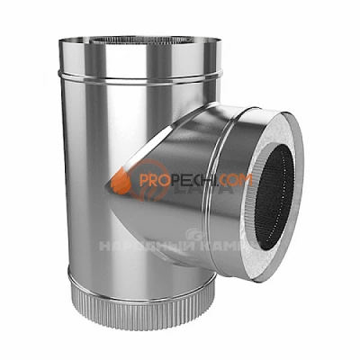 Сэндвич-тройник 180/250, угол 90*, нерж. 439 (0,5)/439 (0,5)