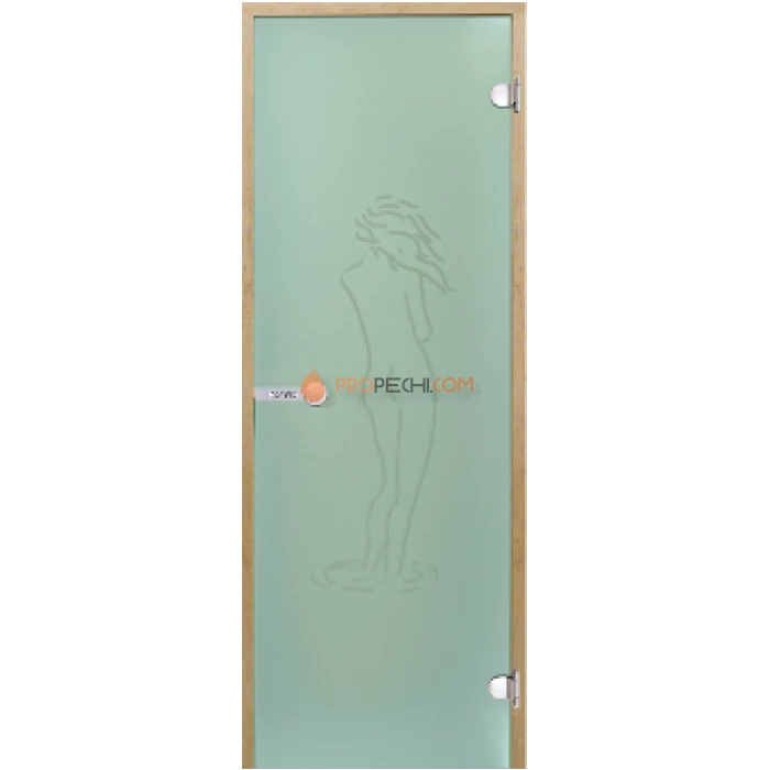 Дверь для бани Harvia STG 8x19 коробка ольха, стекло зеленое Фигура