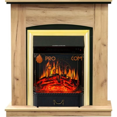 Каминокомплект Royal Flame Barcelona (разборный) - Дуб золотой с очагом Majestic FX Brass