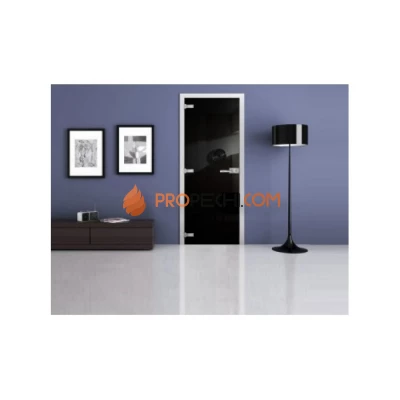 Стеклянная межкомнатная дверь DoorWood с фотопечатью Ral 9005, 2000х700 мм