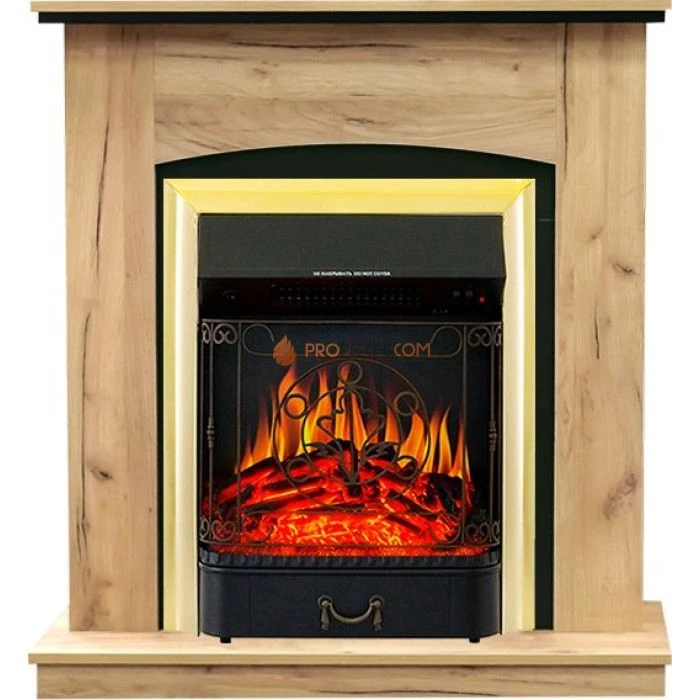 Каминокомплект Royal Flame Barcelona (разборный) - Дуб золотой с очагом Majestic FX Brass