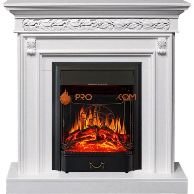 Каминокомплект Royal Flame Valletta - Белый (Ширина 1040 мм) с очагом Majestic FX Black