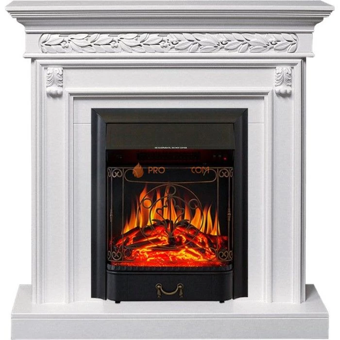 Каминокомплект Royal Flame Valletta - Белый (Ширина 1040 мм) с очагом Majestic FX Black