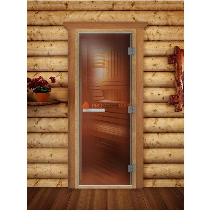 Дверь для бани DoorWood Престиж Лайт Бронза, 1900x700 мм