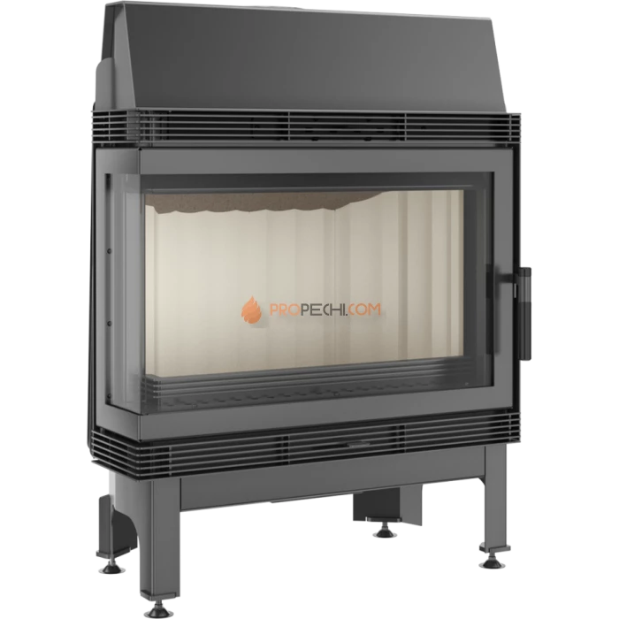 Каминная топка стальная Kratki Blanka 670/570/L/BS (угловое стекло слева) (12 кВт)