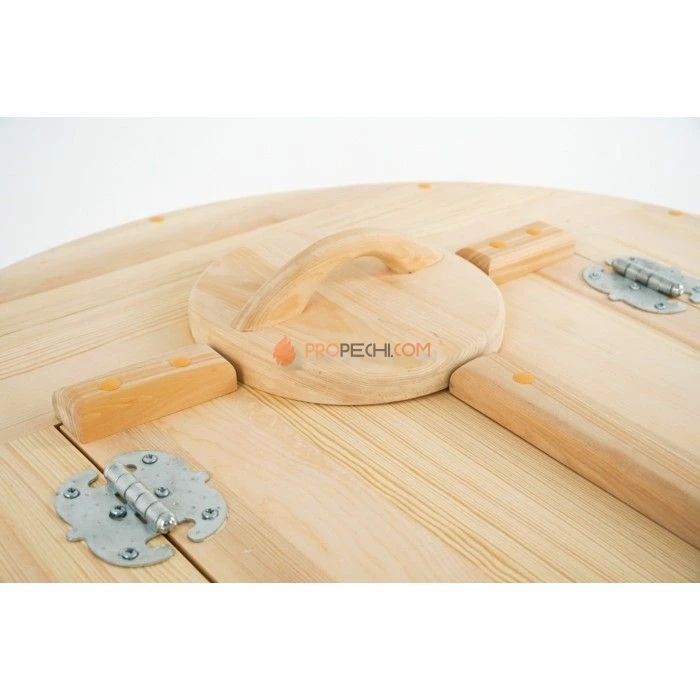 Фитобочка круглая НКЗ STANDARD из кедра, (ШИП-ПАЗ), со скошенной крышкой, диаметр 78 см, высота 130 см / 25 мм (КРЫШКА/ДНО 4см)