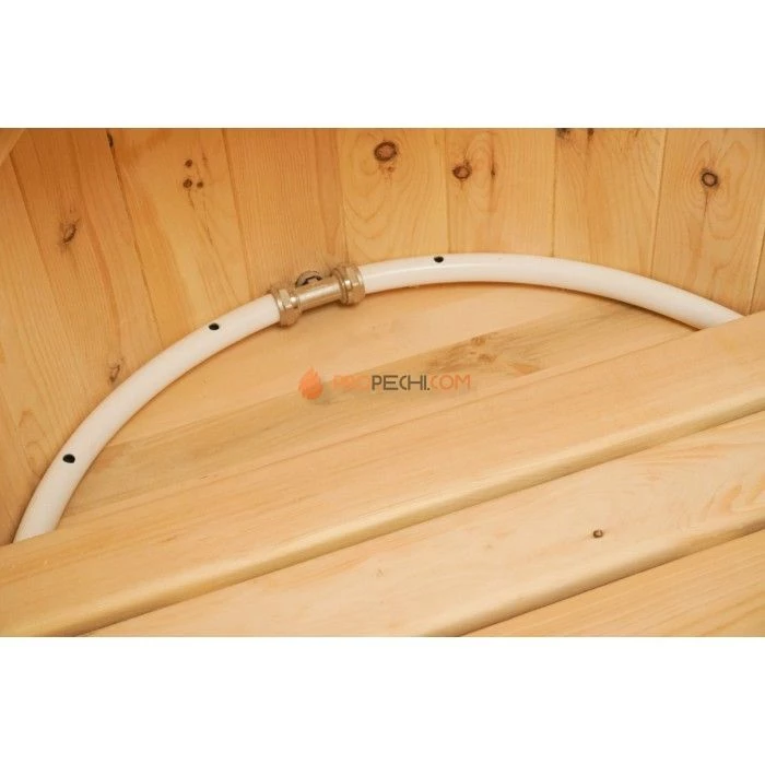 Фитобочка круглая НКЗ STANDARD из кедра, (ШИП-ПАЗ), со скошенной крышкой, диаметр 78 см, высота 130 см / 25 мм (КРЫШКА/ДНО 4см)