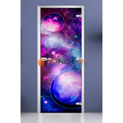 Стеклянная межкомнатная дверь DoorWood с фотопечатью Space-17, 2000х700 мм