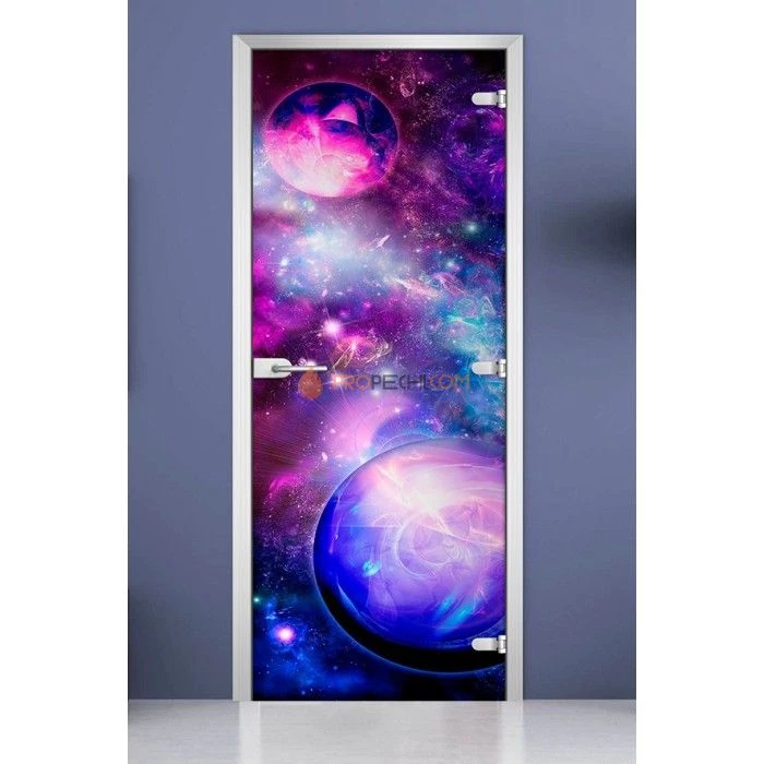 Стеклянная межкомнатная дверь DoorWood с фотопечатью Space-17, 2000х700 мм