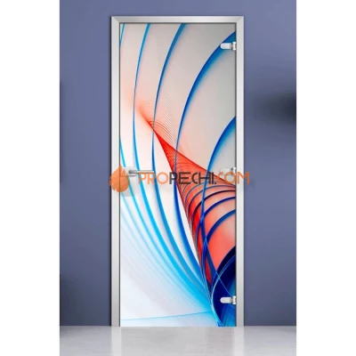 Стеклянная межкомнатная дверь DoorWood с фотопечатью Abstraction-02, 2000х800 мм