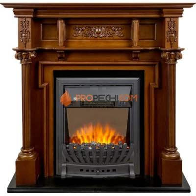Каминокомплект Royal Flame Oxford - Орех с очагом Aspen Black